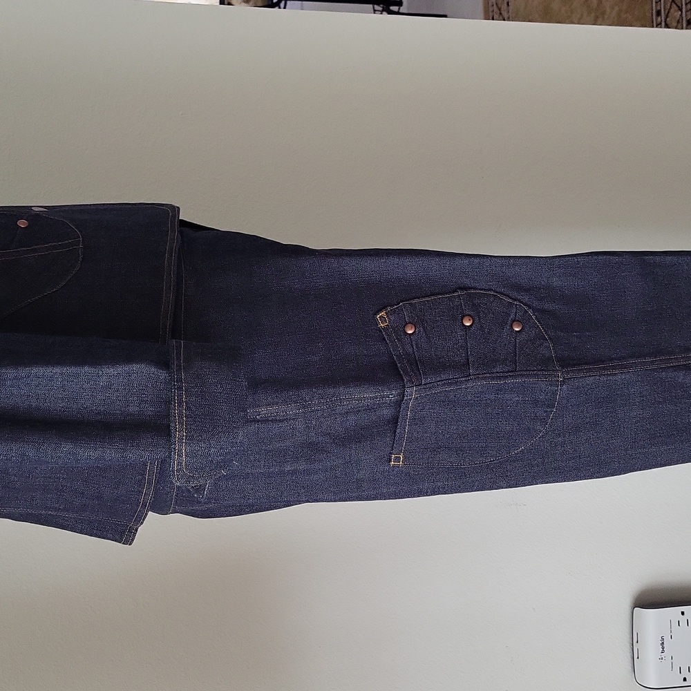 Jean Jacket & Jeans pants Custom design Copper Stud & topstitched Size M - Picture 11 of 15